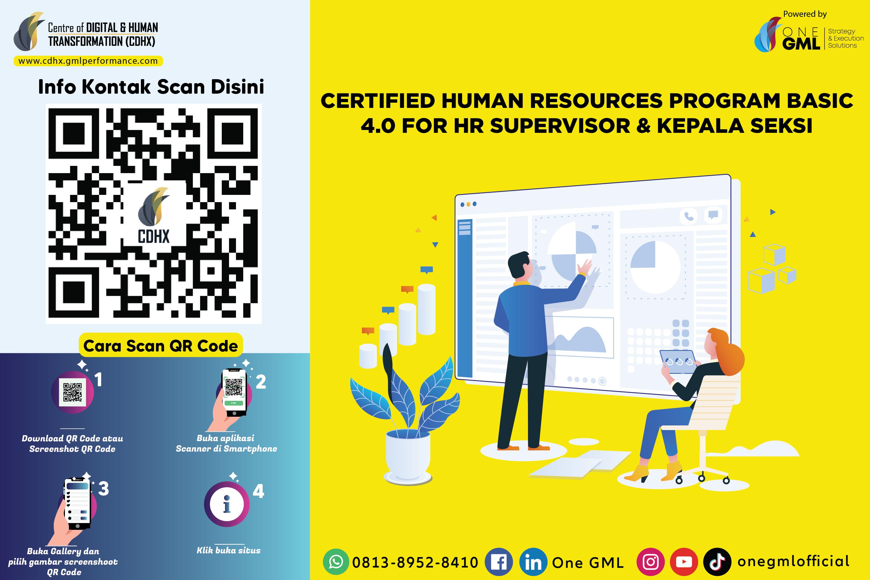 Certified Human Resources Program Basic 4.0 for HR Supervisor dan Kepala Bagian